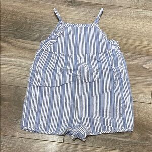 5/$25- ZARA Baby Blue & White Striped Romper | Size 2–3 Years | Summer Outfit